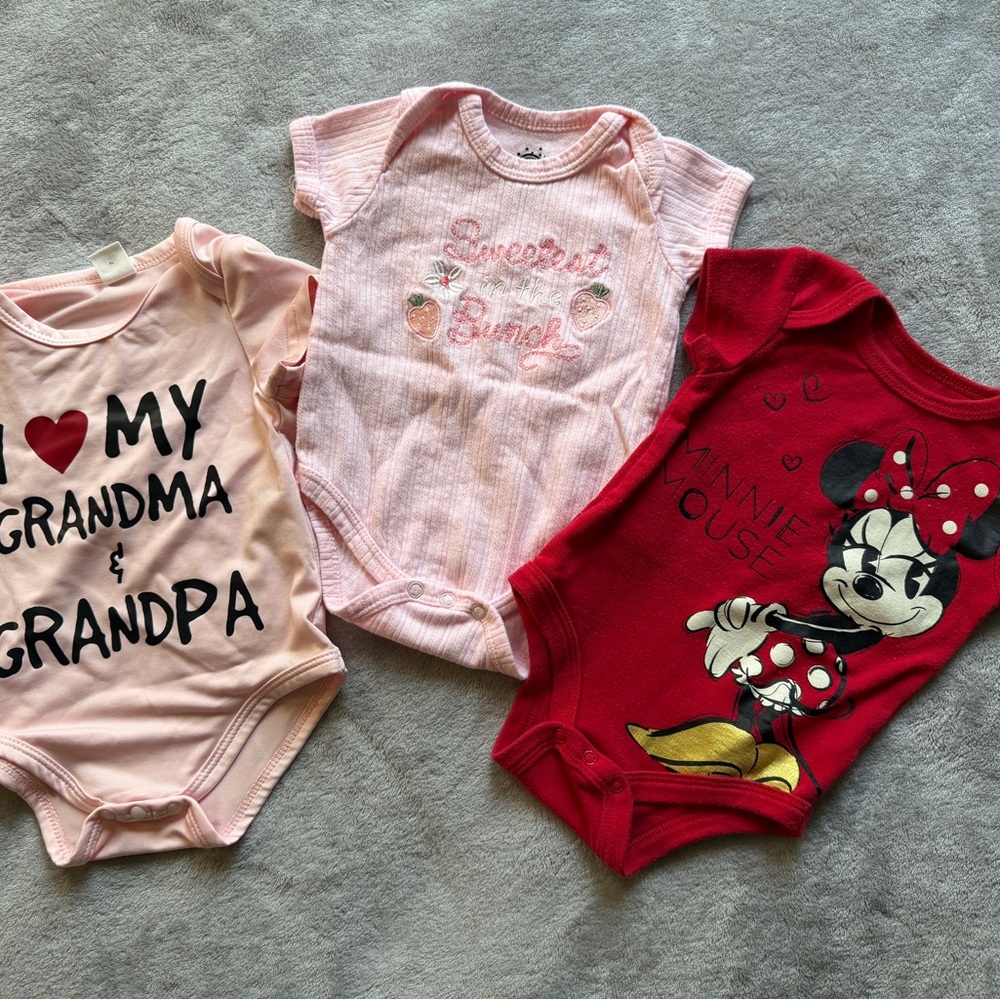 3 baby girl onesies
